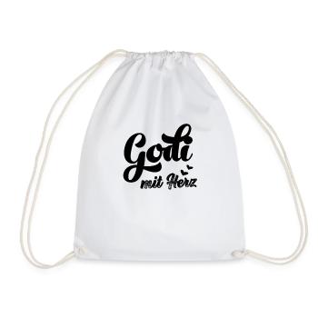 Godi mit Herz Patentante Tante Lieblingstante - Turnbeutel - Weiß - Vorne
