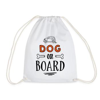 Dog on Board - lustige Hundesprüche - Turnbeutel - Weiß - Vorne