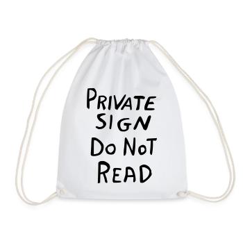 Panneau de zone privée - Design secret amusant - Sac de sport léger - blanc - Devant