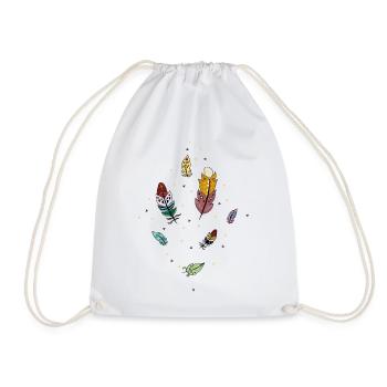 Plumes colorées - Sac de sport léger - blanc - Devant