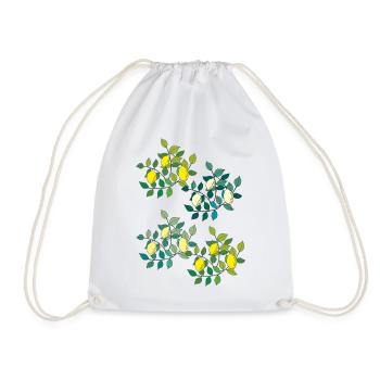 lemons 4x - Drawstring Bag - white - Front
