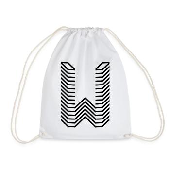 Unique Letter W Logo Design - Drawstring Bag - white - Front