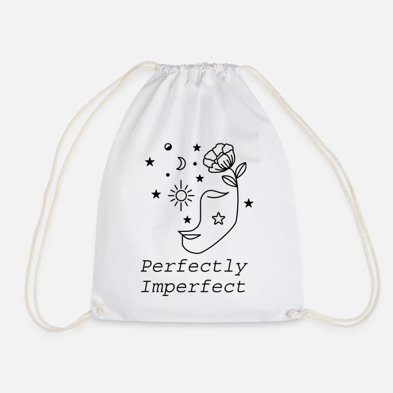 Perfectly imperfect - Drawstring Bag - white