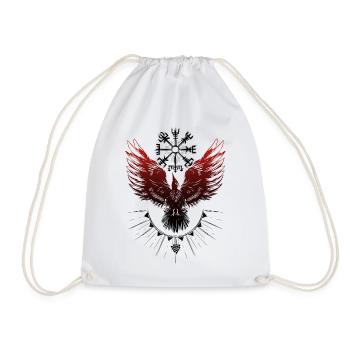 Viking Raven Vegvisir Valknut - Drawstring Bag - white - Front