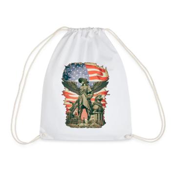 steampunk american flag - Sac de sport léger - blanc - Devant