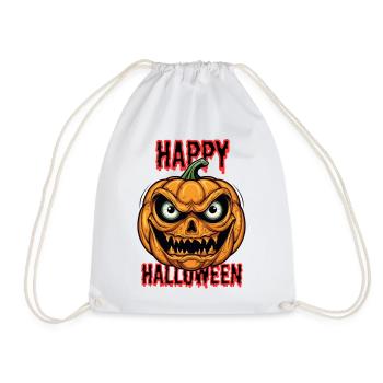 Masque de citrouille d’Halloween effrayant - Sac de sport léger - blanc - Devant