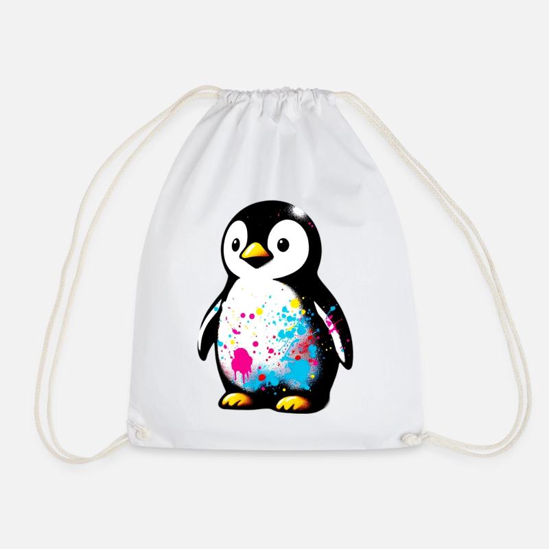 Pinguin - Turnbeutel - Weiß