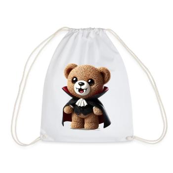 niedlicher Vampir-Teddy Bär für Halloween Spaß - Turnbeutel - Weiß - Vorne