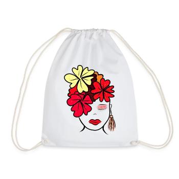 Imprimé de collage de fleurs botaniques - Sac de sport léger - blanc - Devant