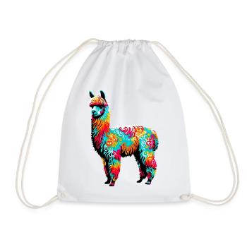 Alpaca - Drawstring Bag - white - Front