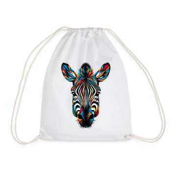 Zebra - Turnbeutel - Weiß - Vorne