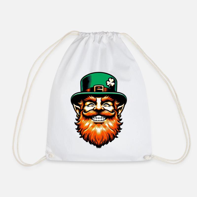 Irish Leprechaun Ireland - Drawstring Bag - white