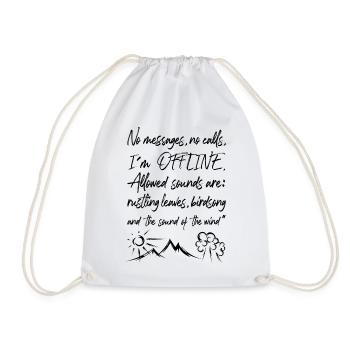 Offline Nature Graffiti Time Out Forest Tree Mountain Logo - Drawstring Bag - white - Front