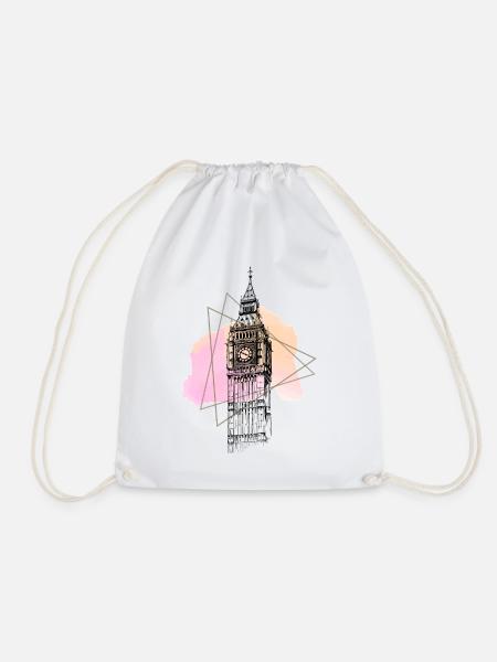 London Big Ben England Line Art Abstrakt Kunst - Turnbeutel - Weiß