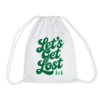 Adventure - Let's Get Lost - Drawstring Bag - white - Front