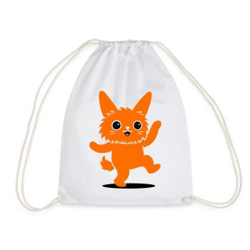 Personnage animal drôle avec de grands yeux - Sac de sport léger - blanc - Devant