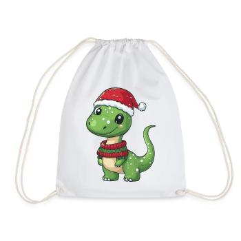 Dinosaure brontosaure Noël - Sac de sport léger - blanc - Devant