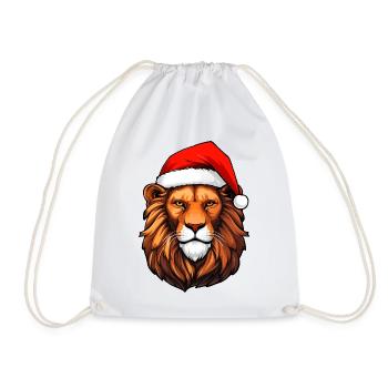 Löwe Weihnachtsmann - Turnbeutel - Weiß - Vorne