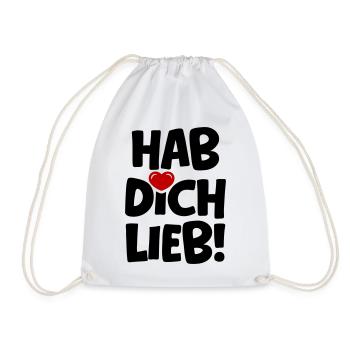 Hab Dich Lieb - Liebe Verliebt - Turnbeutel - Weiß - Vorne