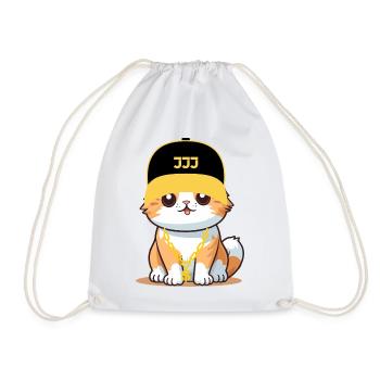 Swag cat - cool cat - Drawstring Bag - white - Front