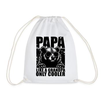 Papa comme un grand-père Juste plus cool Ours cool - Sac de sport léger - blanc - Devant