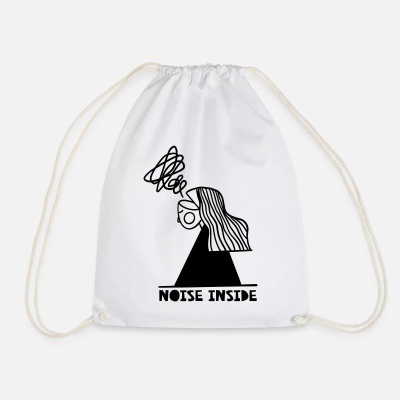 Noise Inside - Drawstring Bag - white