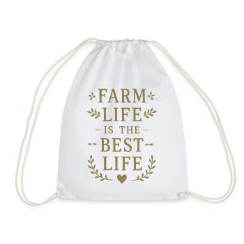 Farm Life ist das beste Leben Landwirt Spruch - Turnbeutel - Weiß - Vorne