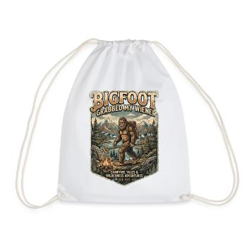 Funny Camping Sasquatch Bigfoot Got My Peni - Drawstring Bag - white - Front