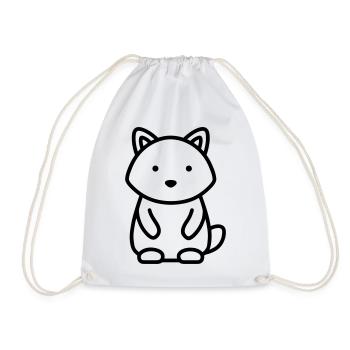 raccoon - Drawstring Bag - white - Front
