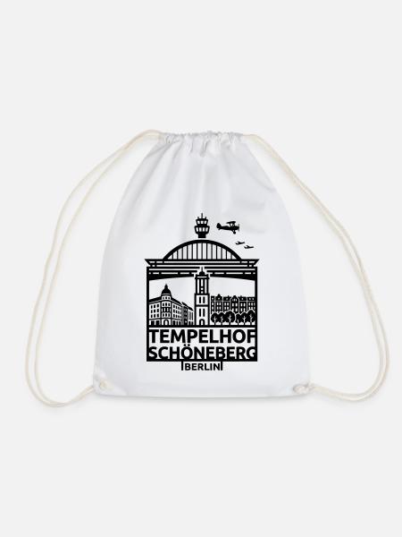 Berlin Tempelhof Schöneberg Wahrzeichen Silhouette - Turnbeutel - Weiß