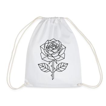 Geometric Rose – Polygon Art - Drawstring Bag - white - Front