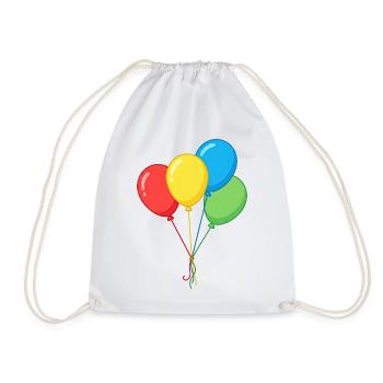 Four Colorful Balloons Graphic Illustration - Drawstring Bag - white - Front