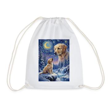 Hurler au mème de la lune Chien Golden Retriever - Sac de sport léger - blanc - Devant