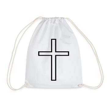 Christian Cross - Drawstring Bag - white - Front