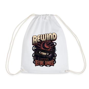 Rewind Before Sunrise Cassette - Drawstring Bag - white - Front