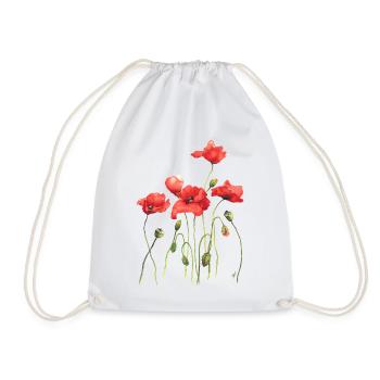 Coquelicots rouges - Sac de sport léger - blanc - Devant