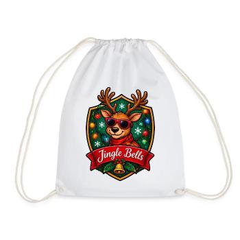 Jingle Bells Rentier Sonnenbrille - Turnbeutel - Weiß - Vorne