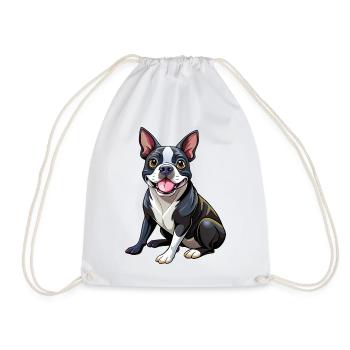 Boston Terrier Hundesitting - Turnbeutel - Weiß - Vorne