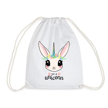 Unicorn Licorne Cheval Doux Lapin - Sac de sport léger - blanc - Devant