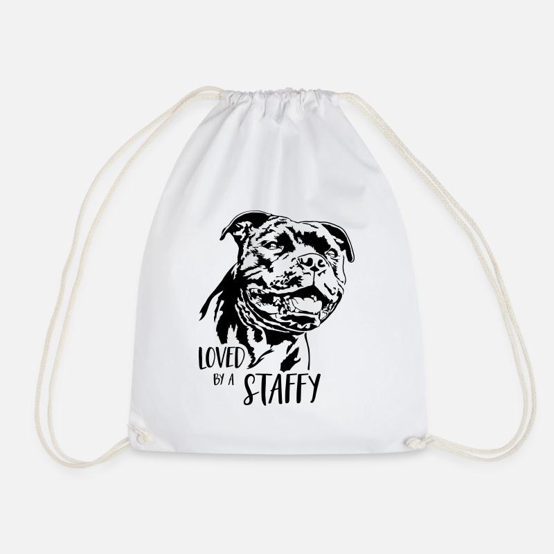 STAFFORDSHIRE BULL TERRIER Staffy Wilsigns - Drawstring Bag - white