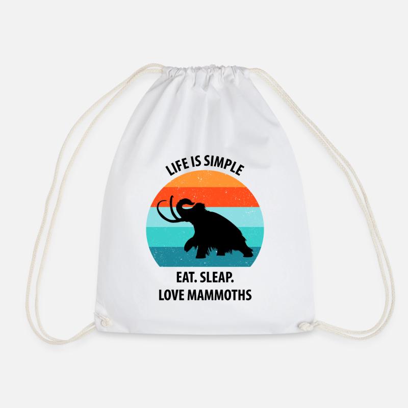 Funny Mammoth Stone Age Ice Age Design Prehistoric - Drawstring Bag - white