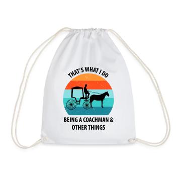 Calèche de cocher Calèche tirée par des chevaux Calèche - Sac de sport léger - blanc - Devant