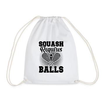Squash Sport | Squasher Squashschläger Geschenke - Turnbeutel - Weiß - Vorne