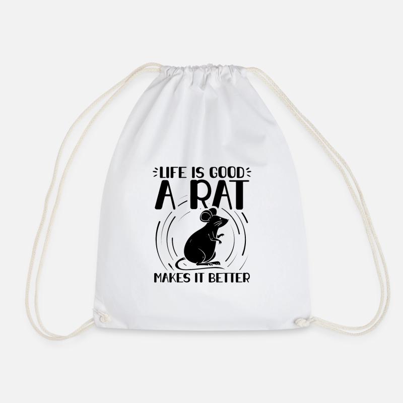 Ratte Haustier | Nagetiere Ratten Tiere Geschenke - Turnbeutel - Weiß