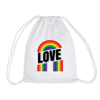 Pride Heart Lgbtq Bisexual Rainbow Love Transgende - Turnbeutel - Weiß - Vorne