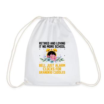 Retired Grandma Pensioner Pension Teacher Teach Re - Drawstring Bag - white - Front