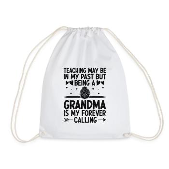 Retired Grandma Pensioner Pension Teacher Teach Re - Drawstring Bag - white - Front