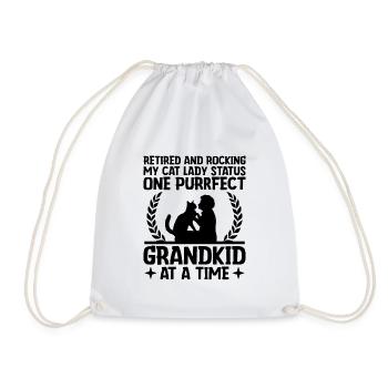 Amoureux des chats Grand-mère retraitée Retraité Propriétaire de chat Chat - Sac de sport léger - blanc - Devant