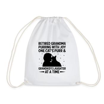 Amoureux des chats Grand-mère retraitée Retraité Propriétaire de chat Chat - Sac de sport léger - blanc - Devant