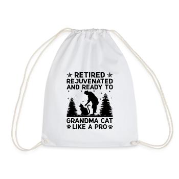 Amoureux des chats Grand-mère retraitée Retraité Propriétaire de chat Chat - Sac de sport léger - blanc - Devant